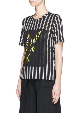 Front View - Click To Enlarge - AALTO - 'Paradise Lost' patch stripe T-shirt