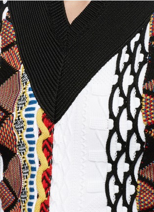 Detail View - Click To Enlarge - AALTO - 'Coogi' ethnic pattern mixed knit gilet