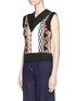 Front View - Click To Enlarge - AALTO - 'Coogi' ethnic pattern mixed knit gilet