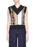 Main View - Click To Enlarge - AALTO - 'Coogi' ethnic pattern mixed knit gilet