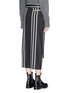 Back View - Click To Enlarge - AALTO - Stripe wool blend melton high-low skirt