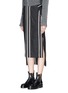 Front View - Click To Enlarge - AALTO - Stripe wool blend melton high-low skirt