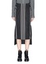 Main View - Click To Enlarge - AALTO - Stripe wool blend melton high-low skirt