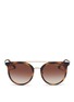 Main View - Click To Enlarge - MICHAEL KORS - 'Ila' double bridge tortoiseshell acetate round sunglasses