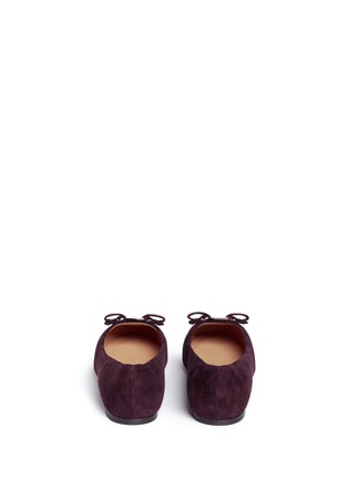 Back View - Click To Enlarge - SALVATORE FERRAGAMO - 'Varina' bow embellished suede flats