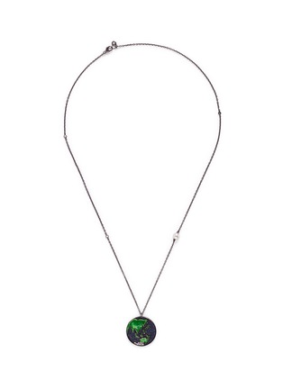 Main View - Click To Enlarge - ASTLEY CLARKE - 'Eastern Earth' sapphire freshwater pearl 14k white gold pendant necklace