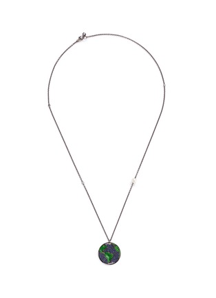 Main View - Click To Enlarge - ASTLEY CLARKE - 'Western Earth' sapphire freshwater pearl 14k white gold pendant necklace