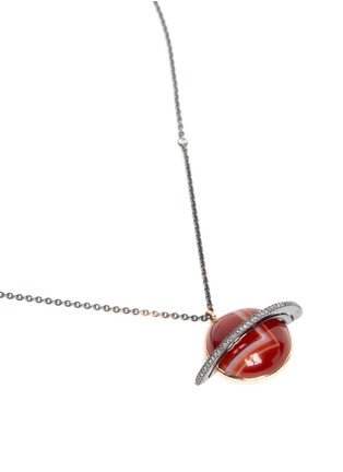 Detail View - Click To Enlarge - ASTLEY CLARKE - 'Agate Saturn' diamond 14k rose gold pendant necklace