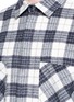 Detail View - Click To Enlarge - THE WORLD IS YOUR OYSTER - Felt panel check plaid flannel shirt
