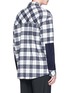 Back View - Click To Enlarge - THE WORLD IS YOUR OYSTER - Felt panel check plaid flannel shirt