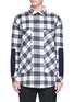 Main View - Click To Enlarge - THE WORLD IS YOUR OYSTER - Felt panel check plaid flannel shirt