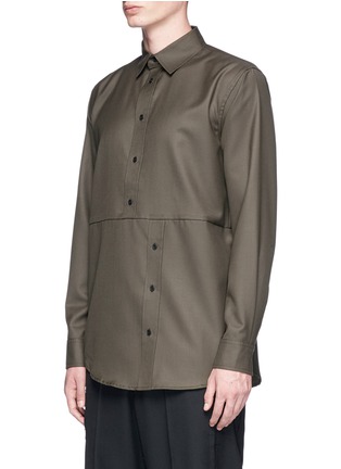 Front View - Click To Enlarge - THE WORLD IS YOUR OYSTER - Divided placket twill shirt
