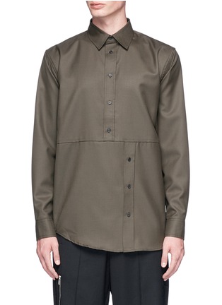 Main View - Click To Enlarge - THE WORLD IS YOUR OYSTER - Divided placket twill shirt
