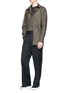Figure View - Click To Enlarge - THE WORLD IS YOUR OYSTER - Divided placket twill shirt