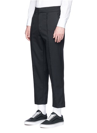 Front View - Click To Enlarge - THE WORLD IS YOUR OYSTER - Cropped twill pants