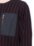 Detail View - Click To Enlarge - THE WORLD IS YOUR OYSTER - Woven panel stripe wool sweatshirt