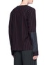 Back View - Click To Enlarge - THE WORLD IS YOUR OYSTER - Woven panel stripe wool sweatshirt