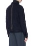 Back View - Click To Enlarge - THE WORLD IS YOUR OYSTER - Sleeve strap wool blend jacket