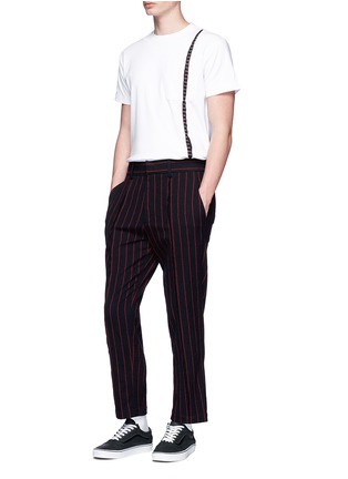 Figure View - Click To Enlarge - THE WORLD IS YOUR OYSTER - Stripe wool pants