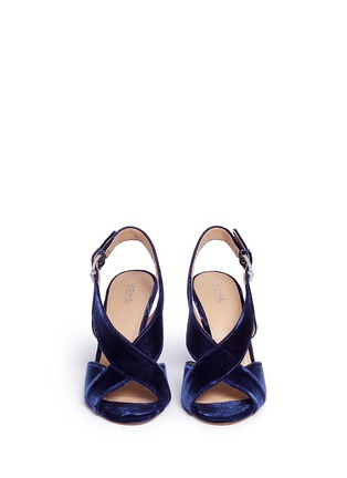 Front View - Click To Enlarge - MICHAEL KORS - 'Becky' velvet slingback sandals