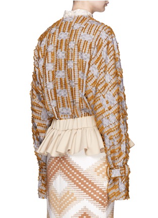 Back View - Click To Enlarge -  - 'Ratu Boko' stripe fil coupé peplum jacket