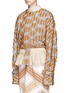 Front View - Click To Enlarge -  - 'Ratu Boko' stripe fil coupé peplum jacket
