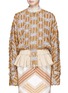 Main View - Click To Enlarge -  - 'Ratu Boko' stripe fil coupé peplum jacket