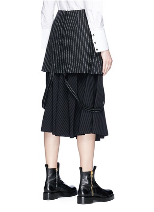 Figure View - Click To Enlarge - AALTO - 'Army' pocket overlay pinstripe suiting skirt