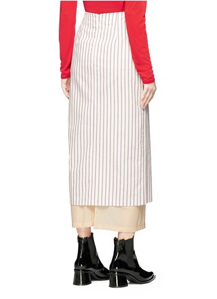 Figure View - Click To Enlarge - AALTO - Jersey underlay stripe cotton canvas maxi pencil skirt