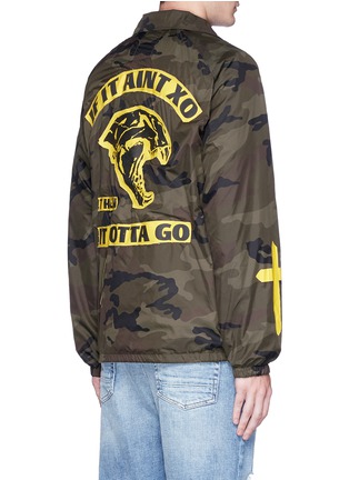 Back View - Click To Enlarge - THE WEEKND - 'XO Only' patch camouflage print coach jacket