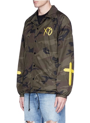 Front View - Click To Enlarge - THE WEEKND - 'XO Only' patch camouflage print coach jacket