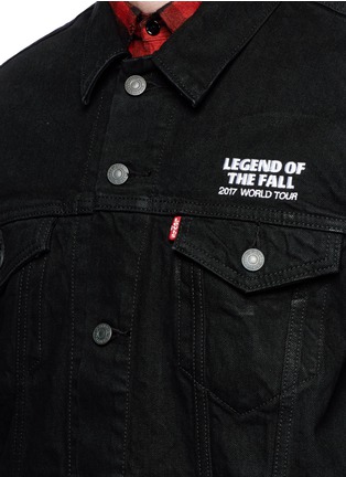 Detail View - Click To Enlarge - THE WEEKND - 'Starboy' embroidered raw denim jacket
