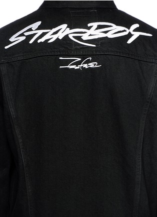 Detail View - Click To Enlarge - THE WEEKND - 'Starboy' embroidered raw denim jacket