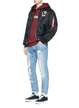Figure View - Click To Enlarge - THE WEEKND - Cross print padded bomber jacket