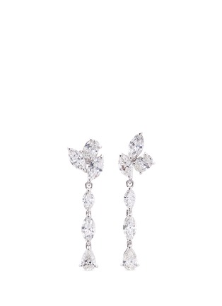 Main View - Click To Enlarge - ANYALLERIE - Diamond 18k white gold drop mismatched earrings