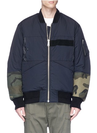 Main View - Click To Enlarge - 10088 - Camouflage print panel padded bomber jacket