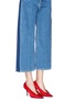 Figure View - Click To Enlarge - BALENCIAGA - 'Knife' ruched satin pumps