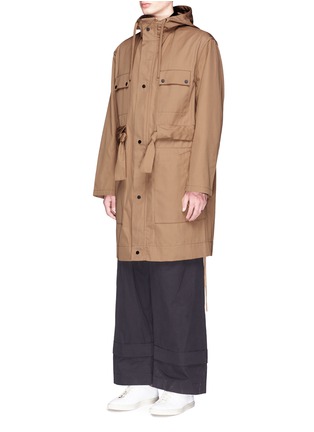 Front View - Click To Enlarge - CRAIG GREEN - Drawstring twill coat