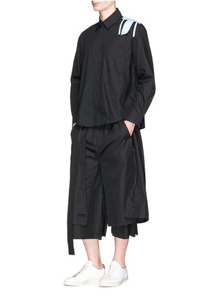 Figure View - Click To Enlarge - CRAIG GREEN - Wrap panel wide leg cropped pants