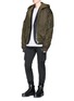 Figure View - Click To Enlarge - JUUN.J - Detachable hooded layer bomber jacket