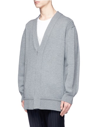Front View - Click To Enlarge - JUUN.J - Quilted back underlay wool cardigan
