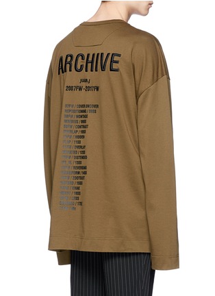 Back View - Click To Enlarge - JUUN.J - 'ARCHIVE' embroidered oversized long sleeve T-shirt