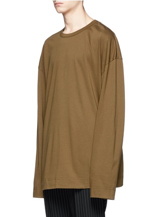 Front View - Click To Enlarge - JUUN.J - 'ARCHIVE' embroidered oversized long sleeve T-shirt