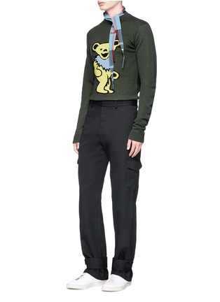 Detail View - Click To Enlarge - JW ANDERSON - Bear jacquard Merino wool unisex sweater