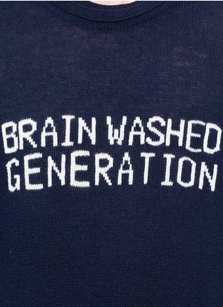 Detail View - Click To Enlarge - UNDERCOVER - 'Brain Washed Generation' intarsia wool-cashmere sweater