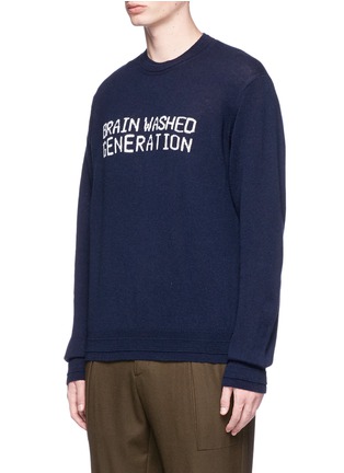 Front View - Click To Enlarge - UNDERCOVER - 'Brain Washed Generation' intarsia wool-cashmere sweater