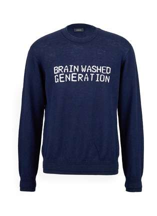 Main View - Click To Enlarge - UNDERCOVER - 'Brain Washed Generation' intarsia wool-cashmere sweater