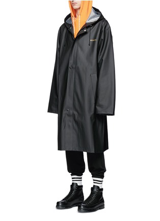 Front View - Click To Enlarge - VETEMENTS - Logo print unisex raincoat