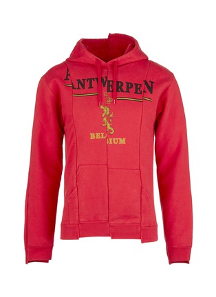 Main View - Click To Enlarge - VETEMENTS - 'ANTWERPEN' print patchwork unisex hoodie