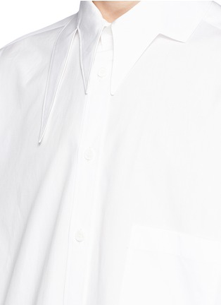 Detail View - Click To Enlarge - YOHJI YAMAMOTO - Fork collar poplin shirt